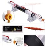 Cloudray 70W Laser Tube 1250mm Dia.55mm for CO2 Cutter Machine & Engraver, Cable Preconnected with Coating,60 Watt CO2 Laser Tube With Metal Head（CR70 60-80W)