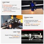 Furvveerr 60W CO2 Laser Engraver, 28" x 20" Laser Cutter Machine with 2-Way Pass Air Assist, Compatible with LightBurn, AutoCAD, Windows, Mac OS, Linux, for Wood Acrylic Fabric More (60W With bracket)