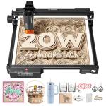 ATOMSTACK 20W Laser Engraver, A20 PRO V2 Laser Cutter, High Accuracy Laser Engraving Machine for Personalized Gifts, Business Cards, Wood, Metal, Acrylic, Leather