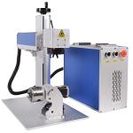 3D Fiber Laser Engraving Machine 60W/100W/200W/300W JPT MOPA Deep Marking Machine with 200x200mm Field Lens, D80 Rotary Axis Engraving for All Metal Fiber Laser Engarver Marker (200W)