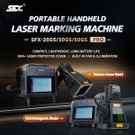 SFX Pro 30W Laser Marking Machine Marker with Electromagnetic Model, Portable Handheld Fiber Engraver for Metal Non-Metal, 100×100mm Area Battery, Built-in Fan & Light, Class 1 (0.39mW)