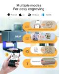 DAJA DJ6 Laser Engraver with Higher Columns Portable Laser Engraving Machine Kits for DIY Supports Win/Mobile System/Offline Laser Cutter (Working Area 3.15 * 3.15 inches)