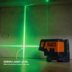 Klein Tools 93MCLPG Compact Self-Leveling Laser Level with Plumb Spot, Bright Green Cross Line, 75-Foot Range, Laser Class 2, Power Output <1mW, Magnetic Mount