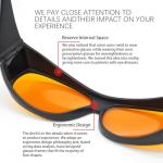 Laser Safety Goggles, 190nm-490nm OD 6+ Professional Laser Eye Protective Glasses for 405nm, 445nm, 450nm, 473nm Wavelength UV light/Violet & Blue Laser Protection