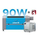 OMTech 90W CO2 Laser Engraver with Water Chiller & LightBurn, 28"x20" Cutting & Engraving Machine with Air Assist, 4-Way Pass, Caster Wheels, RDWorks, for Wood, Glass, Acrylic & More
