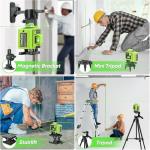 Laser Level 360 Self Leveling with Tripod,CinusLinus 4D Lazer Level,4x360° Cross Line Laser for Construction Project Renovation,Floor Tile, Laser Level Lines Tool