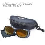 Laser Safety Goggles, 190nm-490nm OD 6+ Professional Laser Eye Protective Glasses for 405nm, 445nm, 450nm, 473nm Wavelength UV light/Violet & Blue Laser Protection