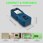 Mini Green Laser Distance Meter 262Ft – Rechargeable Digital Measuring Tool with USB Type-C, Area/Volume Modes, Max/Min, ±3mm Accuracy, Pocket-Sized Compact Design