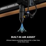 OMTech 90W CO2 Laser Engraver with Water Chiller & LightBurn, 28"x20" Cutting & Engraving Machine with Air Assist, 4-Way Pass, Caster Wheels, RDWorks, for Wood, Glass, Acrylic & More