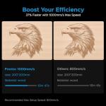 OMTech Pronto 100W CO2 Laser Engraver– 40"x24" Workspace, 1,000mm/s Speed, Autofocus, 2-Way Pass, Air Assist, for Wood, Acrylic & More