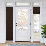 RYB HOME Sightlight French Door Curtains, Privacy Window Curtains Thermal Insulate Covering for Patio/Glass/Front Door, 12 inch x 69 inches, Brown, 1 Panel