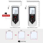 Laser Distance Meter Digital Laser Measuring Tool with LCD Backlit Display, Pythagorean Mode, Area & Volume Calculation, ±2mm Accuracy, Class II, Electronic Tape Measure for DIY and Construction 196ft