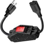 1.3ft Extension Cord with Switch, Weather Proof Extension Cord with On Off Switch, Heavy Duty 125v/250v 1625W Grounded Outlets 3 Prong Plugs with Safety Cover for Indoor/Outdoor Electrical Appliances