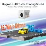 AOSEED 3D Printer for Kids & Beginners, AI-Powered Fully Assembled 3D Printer with Up to 400mm/s Speed, Auto Leveling, 15 Mini Apps, Includes 8 PLA Filaments for Home and School Use, X-Maker AI+