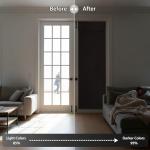 RYB HOME Sightlight French Door Curtains, Privacy Window Curtains Thermal Insulate Covering for Patio/Glass/Front Door, 12 inch x 69 inches, Brown, 1 Panel