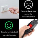 1.3ft Extension Cord with Switch, Weather Proof Extension Cord with On Off Switch, Heavy Duty 125v/250v 1625W Grounded Outlets 3 Prong Plugs with Safety Cover for Indoor/Outdoor Electrical Appliances