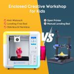 AOSEED 3D Printer for Kids & Beginners, AI-Powered Fully Assembled 3D Printer with Up to 400mm/s Speed, Auto Leveling, 15 Mini Apps, Includes 8 PLA Filaments for Home and School Use, X-Maker AI+