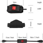 1.3ft Extension Cord with Switch, Weather Proof Extension Cord with On Off Switch, Heavy Duty 125v/250v 1625W Grounded Outlets 3 Prong Plugs with Safety Cover for Indoor/Outdoor Electrical Appliances