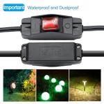 1.3ft Extension Cord with Switch, Weather Proof Extension Cord with On Off Switch, Heavy Duty 125v/250v 1625W Grounded Outlets 3 Prong Plugs with Safety Cover for Indoor/Outdoor Electrical Appliances