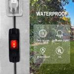 1.3ft Extension Cord with Switch, Weather Proof Extension Cord with On Off Switch, Heavy Duty 125v/250v 1625W Grounded Outlets 3 Prong Plugs with Safety Cover for Indoor/Outdoor Electrical Appliances