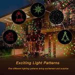 Christmas Laser Lights, Projector Lights Landscape Spotlight Red and Green Star Show with Christmas Decorative Patterns for Indoor Outdoor Garden Patio Wall