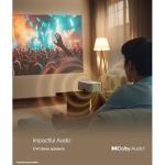 Epson EpiqVision Mini EF21 Portable Smart Laser Projector, Bright 1,000 Lumens, FHD 1080p HDR, 3-Chip 3LCD, Google TV, Netflix, Stereo Speakers, Backyard/Home Theater - Diamond White (Renewed)