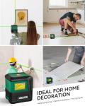 Nikotek Laser Level, Self-leveling Green Line Laser With Horizontal and Vertical Lines for Construction and Picture Hanging, Battery Included