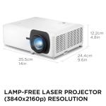 ViewSonic LS901-4K UHD 4K Laser Projector with 5500 Lumens, 1.7X Optical Zoom, 4K HDR/HLG Support, 4 Corner Adjustment, H/V Keystone, 360 Degrees Projection for Home Theater and Commercial Venues