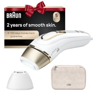 Braun IPL, Silk·Expert Pro 5, IPL Hair Removal for Women and Men, Permanent Laser Hair Reduction At-Home, 2 Heads, Pouch, IPL5137