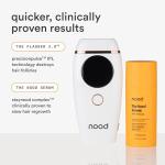 NEW Nood™ Flasher 2.0 + Serum — IPL Laser Hair Removal Device for Women & Men with After Shave to Treat & Prevent Ingrown Hairs, Bumps Slowing Hair Regrowth — Pain-Free IPL Hair Removal — Gloss White