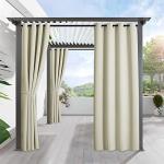 RYB HOME Waterproof Outdoor Curtains, 95 Inches, Beige