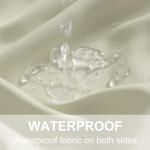 RYB HOME Waterproof Outdoor Curtains, 95 Inches, Beige