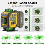 Alloyman 4x360° Green Laser Level with Tripod