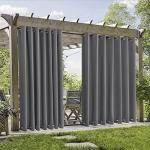 RYB HOME Extra Wide Grey Outdoor Curtains 2 Panels