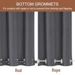 RYB HOME Extra Wide Grey Outdoor Curtains 2 Panels