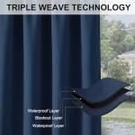 RYB HOME Waterproof Outdoor Curtains – 132 x 84 cm