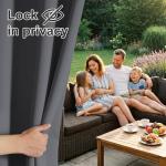 RYB HOME Extra Wide Grey Outdoor Curtains 2 Panels
