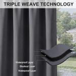 RYB HOME Extra Wide Grey Outdoor Curtains 2 Panels