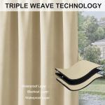 RYB HOME Waterproof Outdoor Curtain, Biscotti Beige, 1 Panel