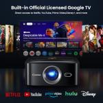 Smart Google TV Projector with Wi-Fi and Bluetooth