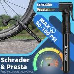 Portable Aluminum Mini Bike Pump for Presta & Schrader