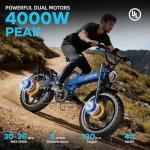 3000W Dual Motor Folding Electric Bike for Adults