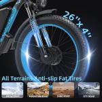 4000W AWD Electric Bike for Adults, 26” Fat Tire