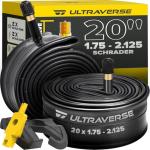 Ultraverse 20" Butyl Rubber Bike Inner Tubes - Set of 2