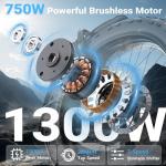 GOKEEP 1300W Folding Electric Bike - 75 Mile Range