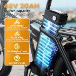 Kebiko 1000W Folding Electric Bike with 80-Mile Range