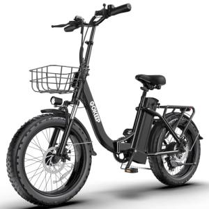 GOKEEP 20" Folding Electric Bike with Fat Tires