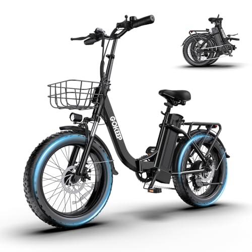 GOKEEP 1300W Folding Electric Bike, 75 Miles Range