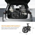 Kebiko 1000W Folding Electric Bike with 80-Mile Range