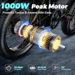 1000W Folding Electric Bike with 80-Mile Range